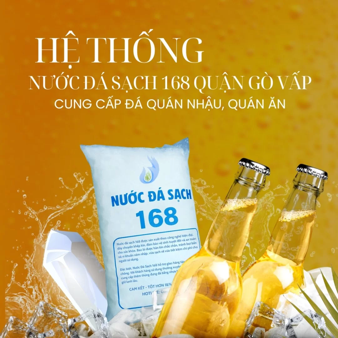 Nước Đá Sạch Quận Gò Vấp 168 - Chất Lượng Cao, Giao Nhanh 21 nước đá sạch cho quán gò vấp