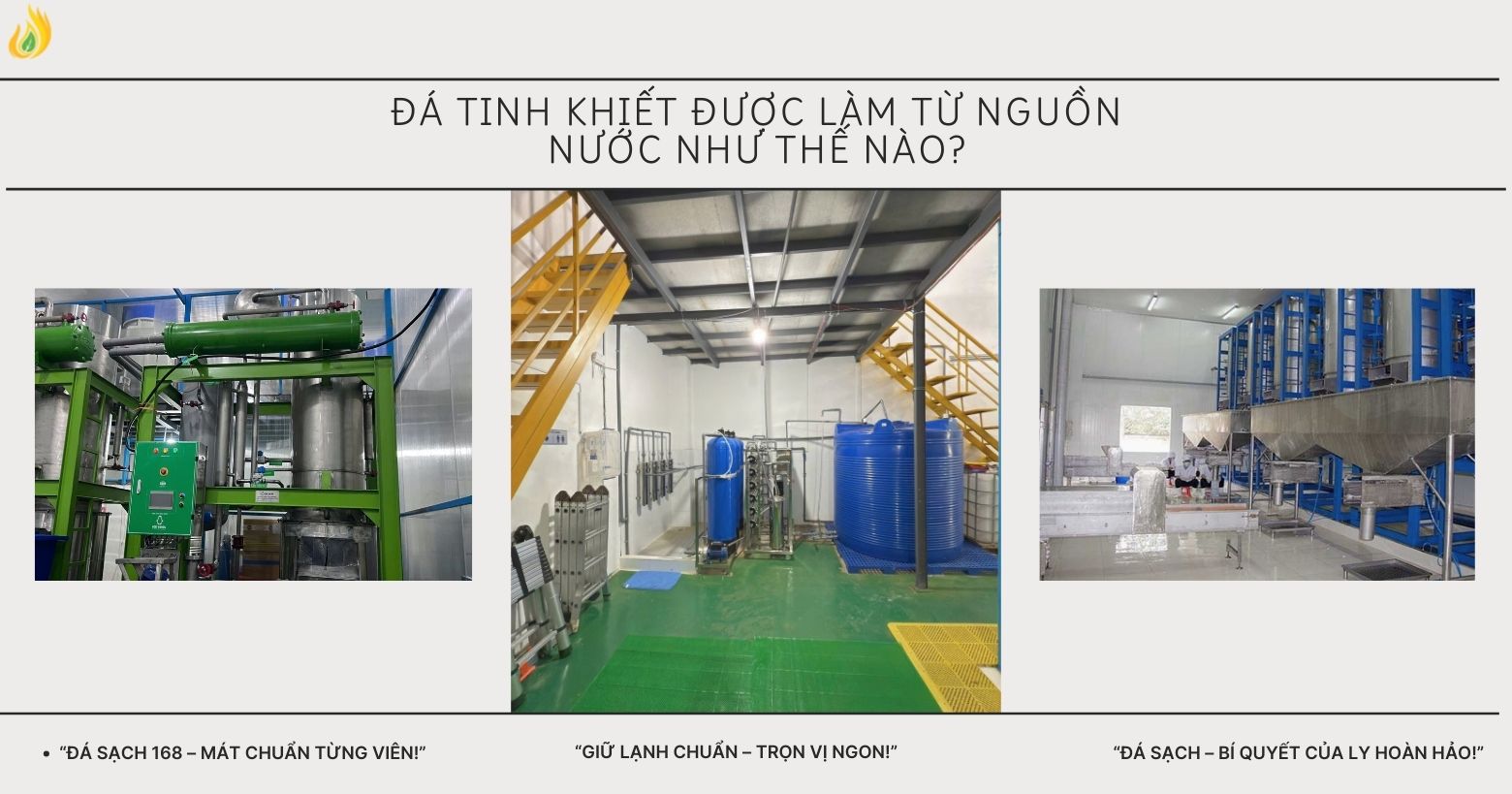 Đá tinh khiết làm từ nguồn nước thế nào