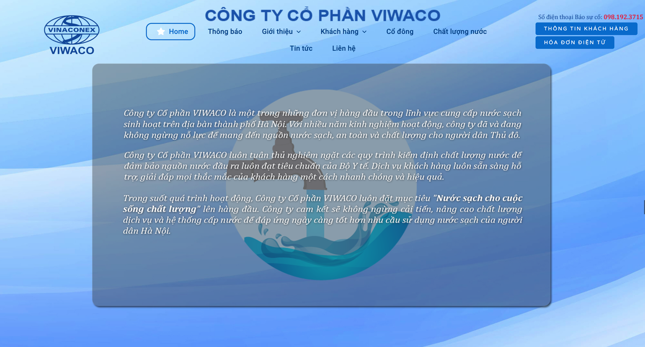 Read more about the article Viwaco Là Gì? Thông Tin Công Ty & Dịch Vụ Cung Cấp Nước Sạch