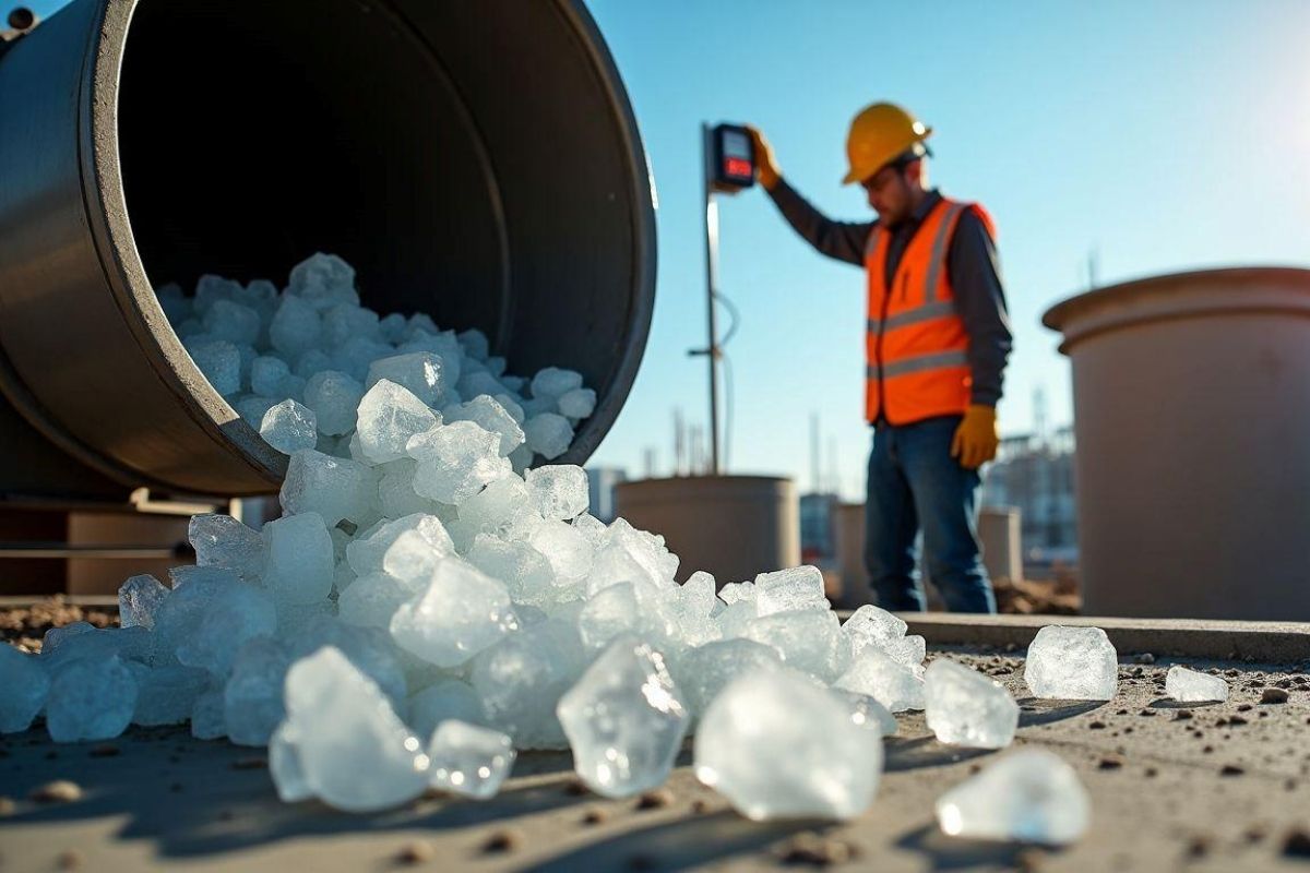 Read more about the article Nước đá sạch trong xây dựng: Giải pháp làm mát bê tông hiệu quả và an toàn